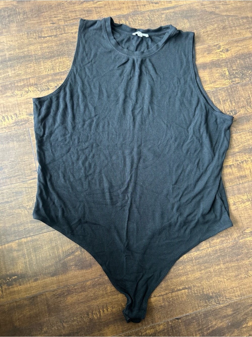 knix Black Ribbed Sleeveless Bodysuit